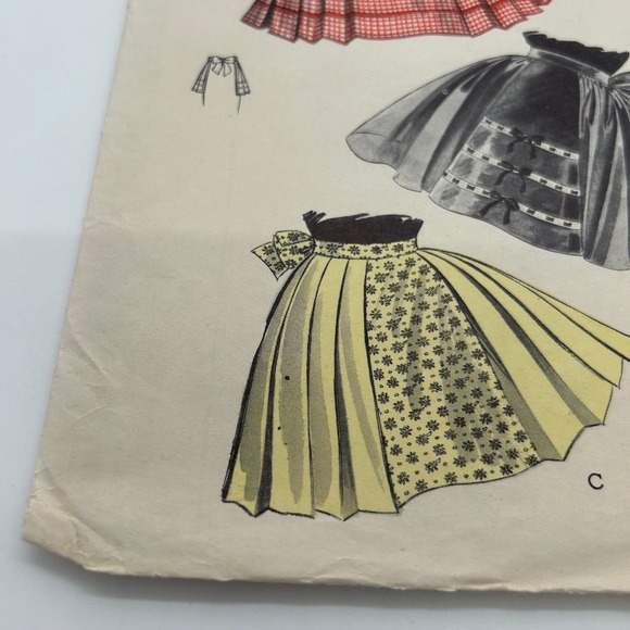 Butterick Vintage 1950's Pattern #6741 Half Apron Pleated or Gathered OS - Picture 5 of 6